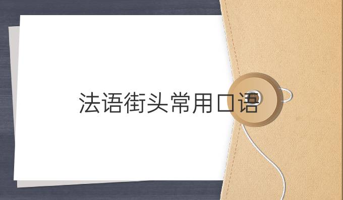 法語(yǔ)街頭常用口語(yǔ)